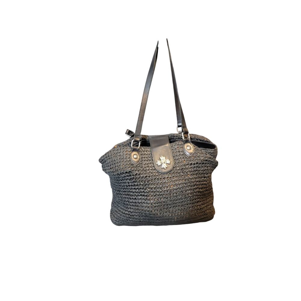 Patricia Nash Manarola straw tote bag in black